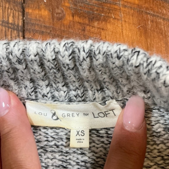 Lou & Grey for LOFT Après Gray Marled Knit Sweater XS - Picture 2 of 7